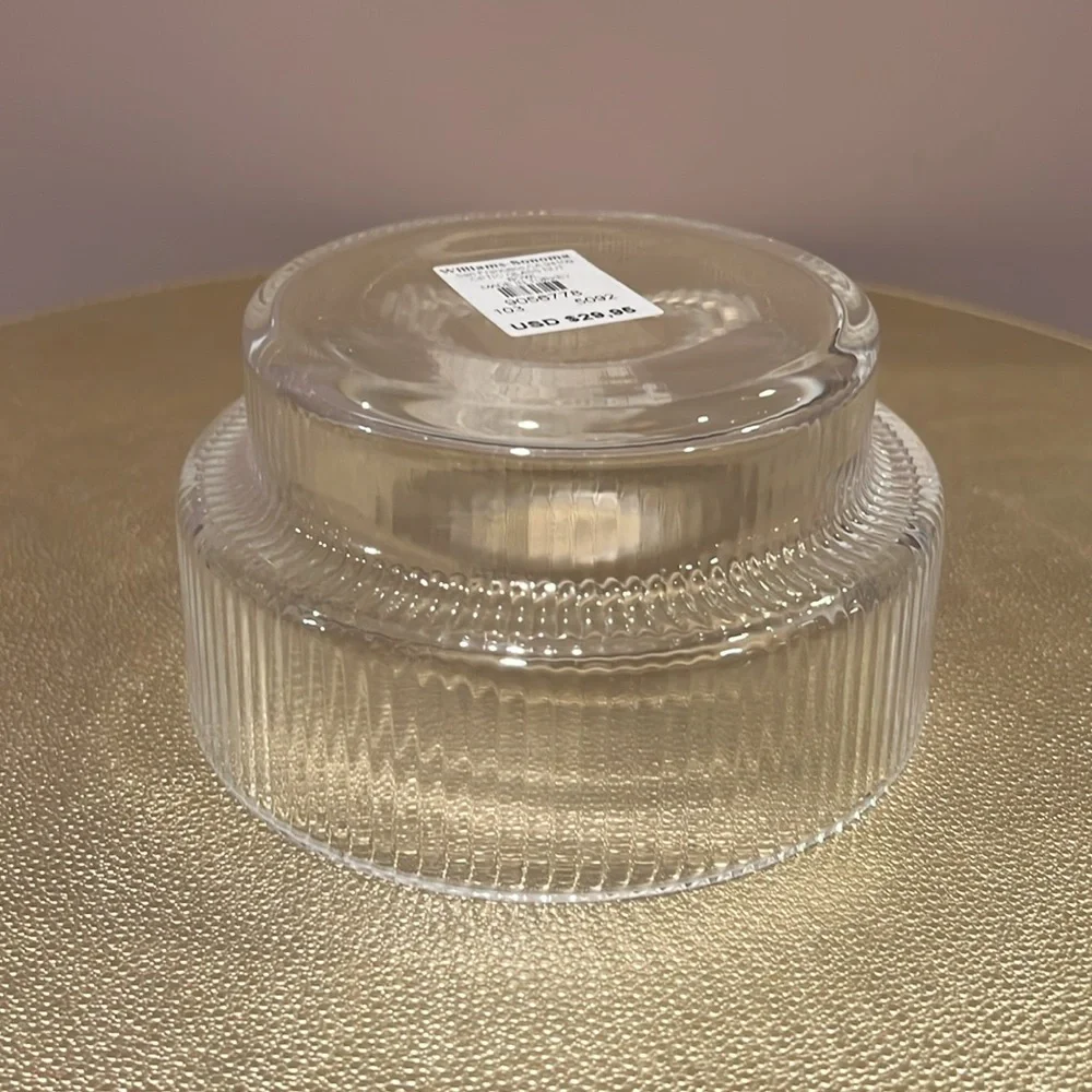 Williams Sonoma Optic Glass Nut Bowl